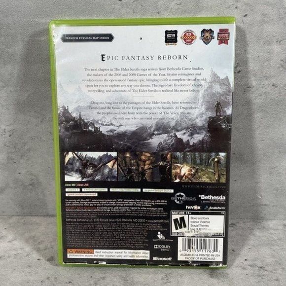 The Elder Scrolls V: Skyrim for Xbox 360 Complete (Game,Book,Case) - Picture 2 of 3